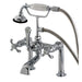 Deck-Mount Clawfoot Tub Faucet, Polished Chrome, Deck Mount