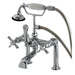 Deck-Mount Clawfoot Tub Faucet, Polished Chrome, Deck Mount