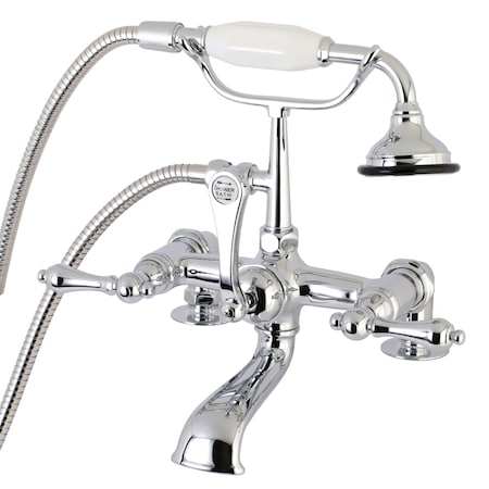Deck-Mount Clawfoot Tub Faucet, Polished Chrome, Deck Mount