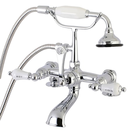 Deck-Mount Clawfoot Tub Faucet, Polished Chrome, Deck Mount