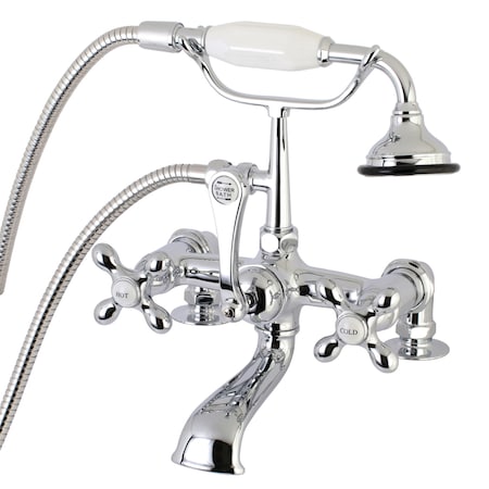 Deck-Mount Clawfoot Tub Faucet, Polished Chrome, Deck Mount