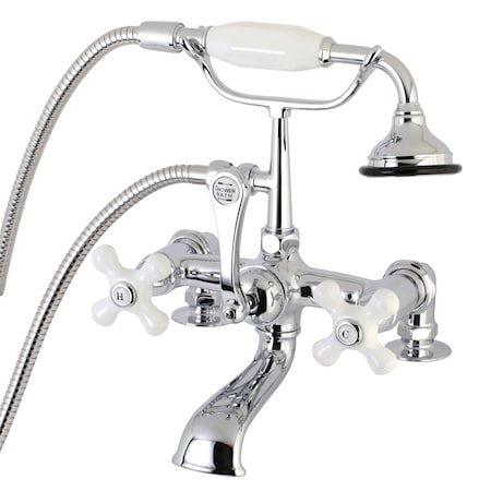 Deck-Mount Clawfoot Tub Faucet, Polished Chrome, Deck Mount