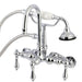 Wall-Mount Clawfoot Tub Faucet, Polished Chrome, Tub Wall Mount