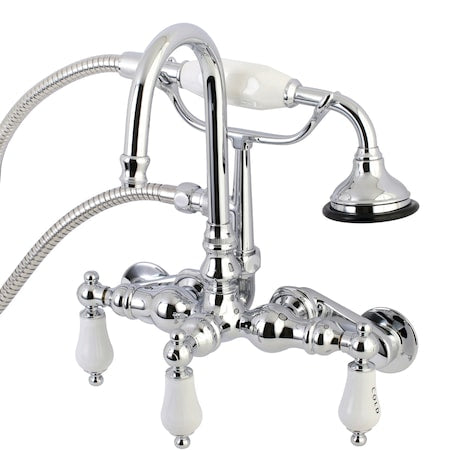 Wall-Mount Clawfoot Tub Faucet, Polished Chrome, Tub Wall Mount