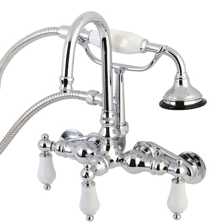 Wall-Mount Clawfoot Tub Faucet, Polished Chrome, Tub Wall Mount