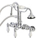 Wall-Mount Clawfoot Tub Faucet, Polished Chrome, Tub Wall Mount