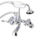Wall-Mount Clawfoot Tub Faucet, Polished Chrome, Tub Wall Mount
