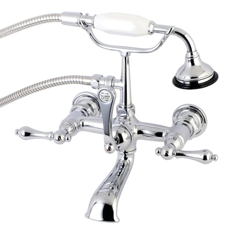 Wall-Mount Clawfoot Tub Faucet, Polished Chrome, Tub Wall Mount