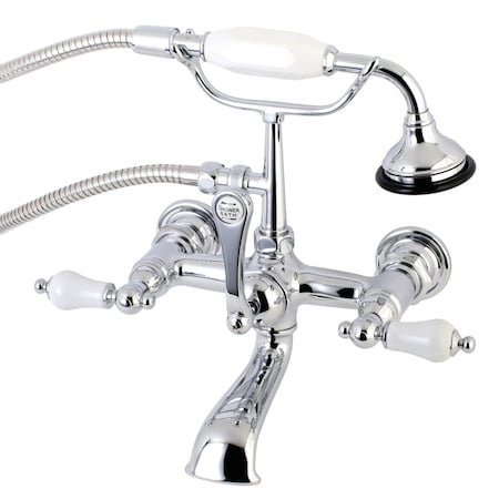 Wall-Mount Clawfoot Tub Faucet, Polished Chrome, Tub Wall Mount