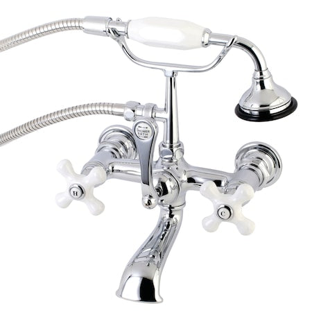 Wall-Mount Clawfoot Tub Faucet, Polished Chrome, Tub Wall Mount