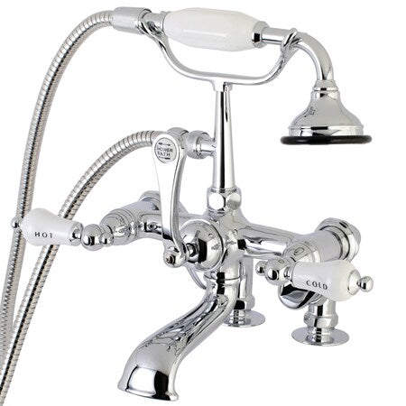 Deck-Mount Clawfoot Tub Faucet, Polished Chrome, Deck Mount