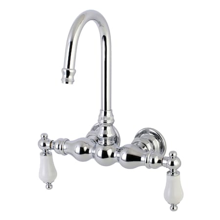 Wall-Mount Clawfoot Tub Faucet, Polished Chrome, Tub Wall Mount
