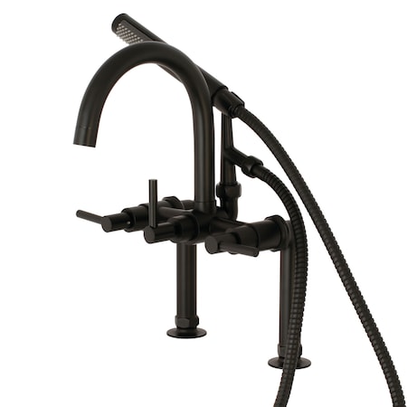 Deck-Mount Clawfoot Tub Faucet, Matte Black, Deck Mount