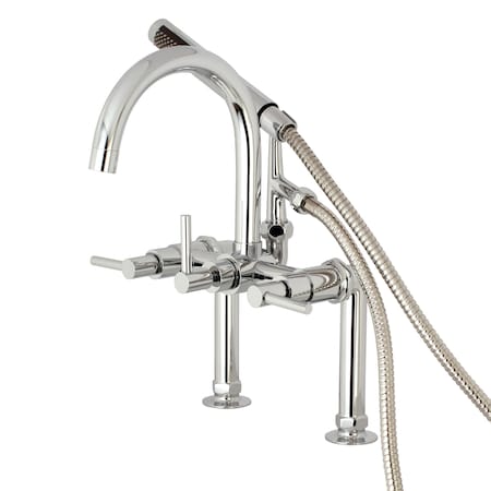 Deck-Mount Clawfoot Tub Faucet, Polished Chrome, Deck Mount