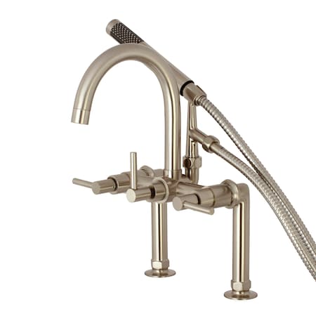 Deck-Mount Clawfoot Tub Faucet, Brushed Nickel, Deck Mount