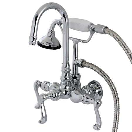 Wall-Mount Clawfoot Tub Faucet, Polished Chrome, Tub Wall Mount