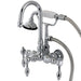 Wall-Mount Clawfoot Tub Faucet, Polished Chrome, Tub Wall Mount
