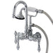 Wall-Mount Clawfoot Tub Faucet, Polished Chrome, Tub Wall Mount