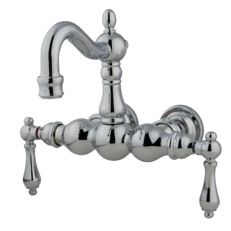 Wall-Mount Clawfoot Tub Faucet, Polished Chrome, Tub Wall Mount