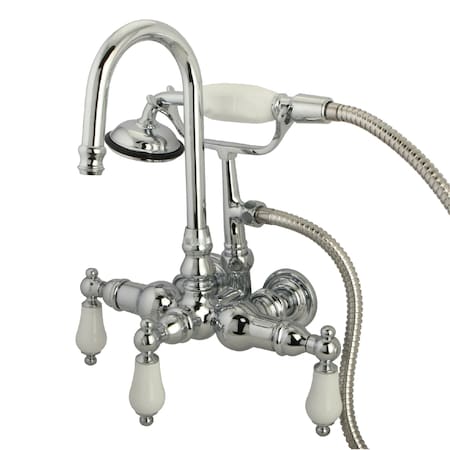 Wall-Mount Clawfoot Tub Faucet, Polished Chrome, Tub Wall Mount