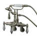Wall-Mount Clawfoot Tub Faucet, Standard, 3-3/8" to 9", 2, Tub Wall Mount, Brushed Nickel