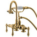 Deck-Mount Clawfoot Tub Faucet, Polished Brass, Deck Mount
