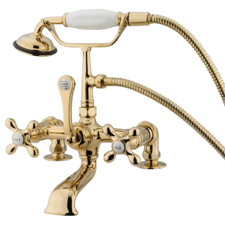 Deck-Mount Clawfoot Tub Faucet, Polished Brass, Deck Mount
