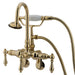 Wall-Mount Clawfoot Tub Faucet, Standard, 3-3/8" to 9", 2, Tub Wall Mount, Polished Brass