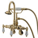 Wall-Mount Clawfoot Tub Faucet, Standard, 3-3/8" to 9", 2, Tub Wall Mount, Polished Brass