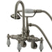 Wall-Mount Clawfoot Tub Faucet, Standard, 3-3/8" to 9", 2, Tub Wall Mount, Brushed Nickel