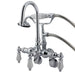 Wall-Mount Clawfoot Tub Faucet, Standard, 3-3/8" to 9", 2, Tub Wall Mount, Polished Chrome