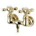 Wall-Mount Clawfoot Tub Faucet, Polished Brass, Tub Wall Mount