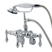 Wall-Mount Clawfoot Tub Faucet, Standard, 3-3/8" to 9", 2, Tub Wall Mount, Polished Chrome