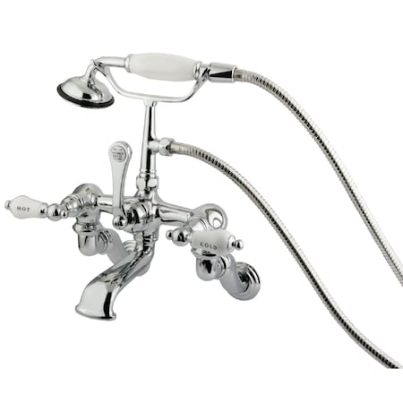 Wall-Mount Clawfoot Tub Faucet, Polished Chrome, Tub Wall Mount