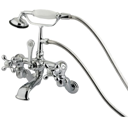 Wall-Mount Clawfoot Tub Faucet, Polished Chrome, Tub Wall Mount
