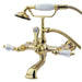 Wall-Mount Clawfoot Tub Faucet, Polished Brass, Tub Wall Mount