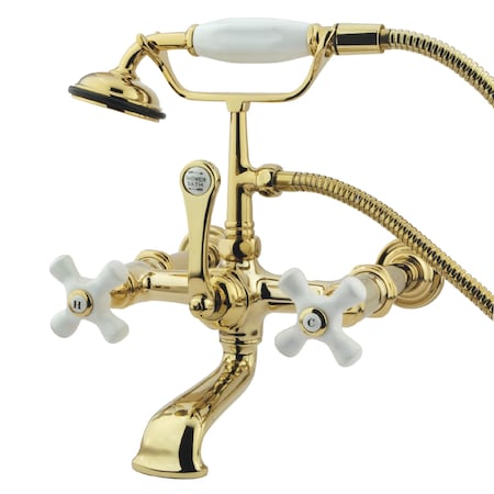Wall-Mount Clawfoot Tub Faucet, Polished Brass, Tub Wall Mount