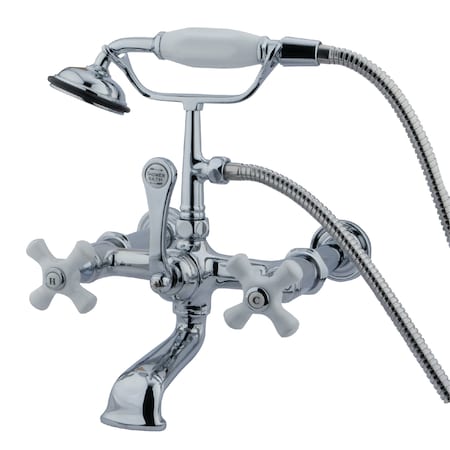 Wall-Mount Clawfoot Tub Faucet, Polished Chrome, Tub Wall Mount
