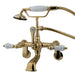 Wall-Mount Clawfoot Tub Faucet, Standard, 3-3/8" to 11", 2, Tub Wall Mount, Polished Brass