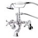 Wall-Mount Clawfoot Tub Faucet, Polished Chrome, Tub Wall Mount