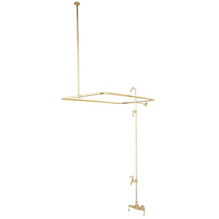 Wall-Mount Clawfoot Tub Faucet, Polished Brass, Tub Wall Mount