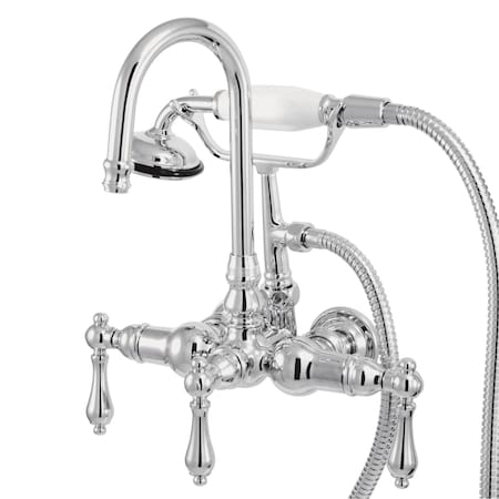 Wall-Mount Clawfoot Tub Faucet, Polished Chrome, Tub Wall Mount