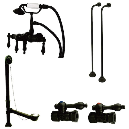 Clawfoot Tub Faucet Packages, Oil Rubbed Bronze, Tub Wall Mount