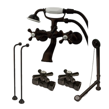 Clawfoot Tub Faucet Packages, Oil Rubbed Bronze, Tub Wall Mount