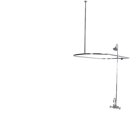 Clawfoot Tub Faucet Packages, Standard, 3-3/8", 2, Tub Wall Mount, Polished Chrome