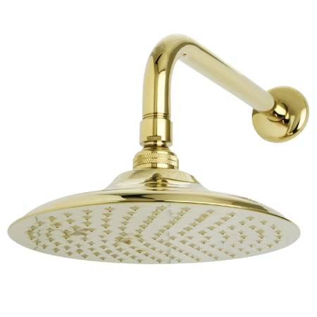 Shower Head, Polished Brass, Wall Mount