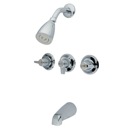 Tub and Shower Faucet, Polished Chrome, Wall Mount