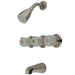 Tub and Shower Faucet, Standard, 5, Wall Mount, Brushed Nickel