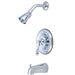 Tub and Shower Faucet, Standard, 3, Wall Mount, Polished Chrome