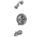 Tub and Shower Faucet, Standard, 3, Wall Mount, Polished Chrome